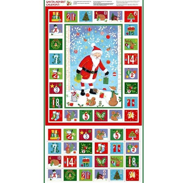 Makower - Merry Christmas Santa - Advent Panel - 2486/1