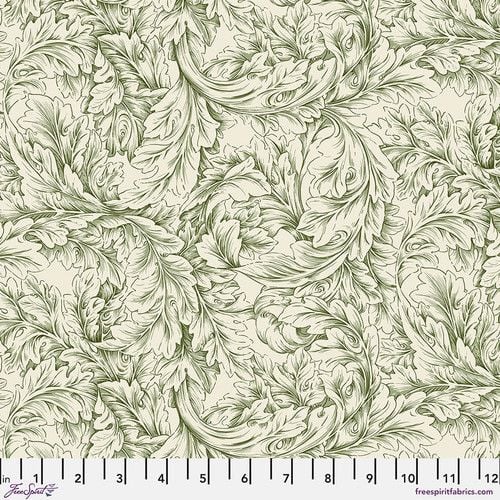 Last Fat Quarter - Morris & Co - Cotswold Holiday - Small Acanthus Scroll (Green) - PWWM096.GREEN (2 available)