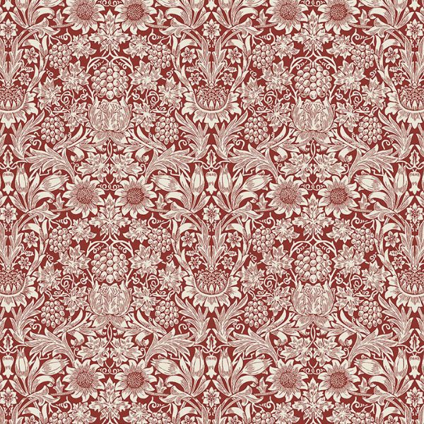 Last Fat Quarter - Morris & Co - Emery Walker - Sunflower (Berry) - PWWM106.BERRY - Free Spirit