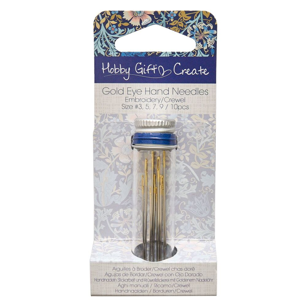 Embroidery Needles - Gold Eye - Size 3-7 - Arts & Crafts by Hobby Gift  (HGC280G.01)