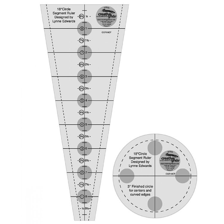 18° Dresden Plate Ruler - 9" - CGR18CF - Creative Grids