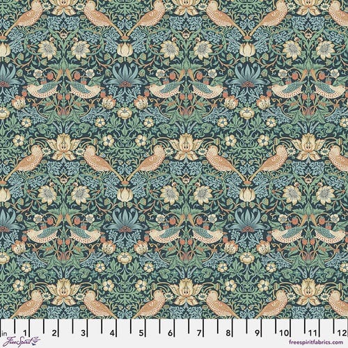 Last Fat Quarter - Morris & Co - Mini Strawberry Thief (Marine) - PWWM002.MARINE (2 available)