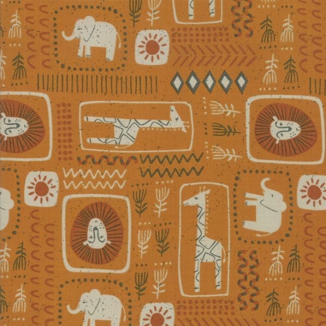 Last Fat Quarter - Moda - Safari Life - 'African Print' - 20644 14 (Orange) (2 available)