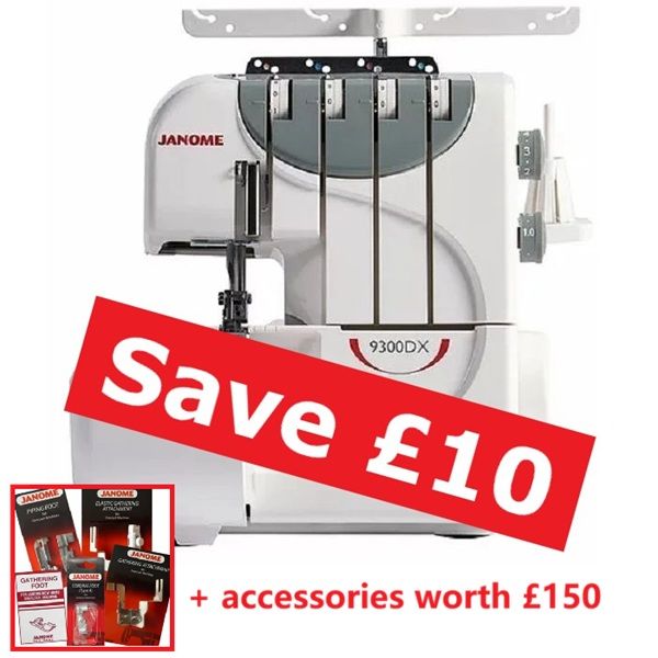 Janome 9300DX overlocker - save £10 + free accessories worth £150