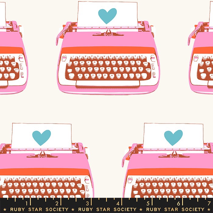 Last Fat Quarter - Moda - Darlings 2 by Ruby Star Society - Typewriters - RS5058 11 (Buttercream) (2 available)
