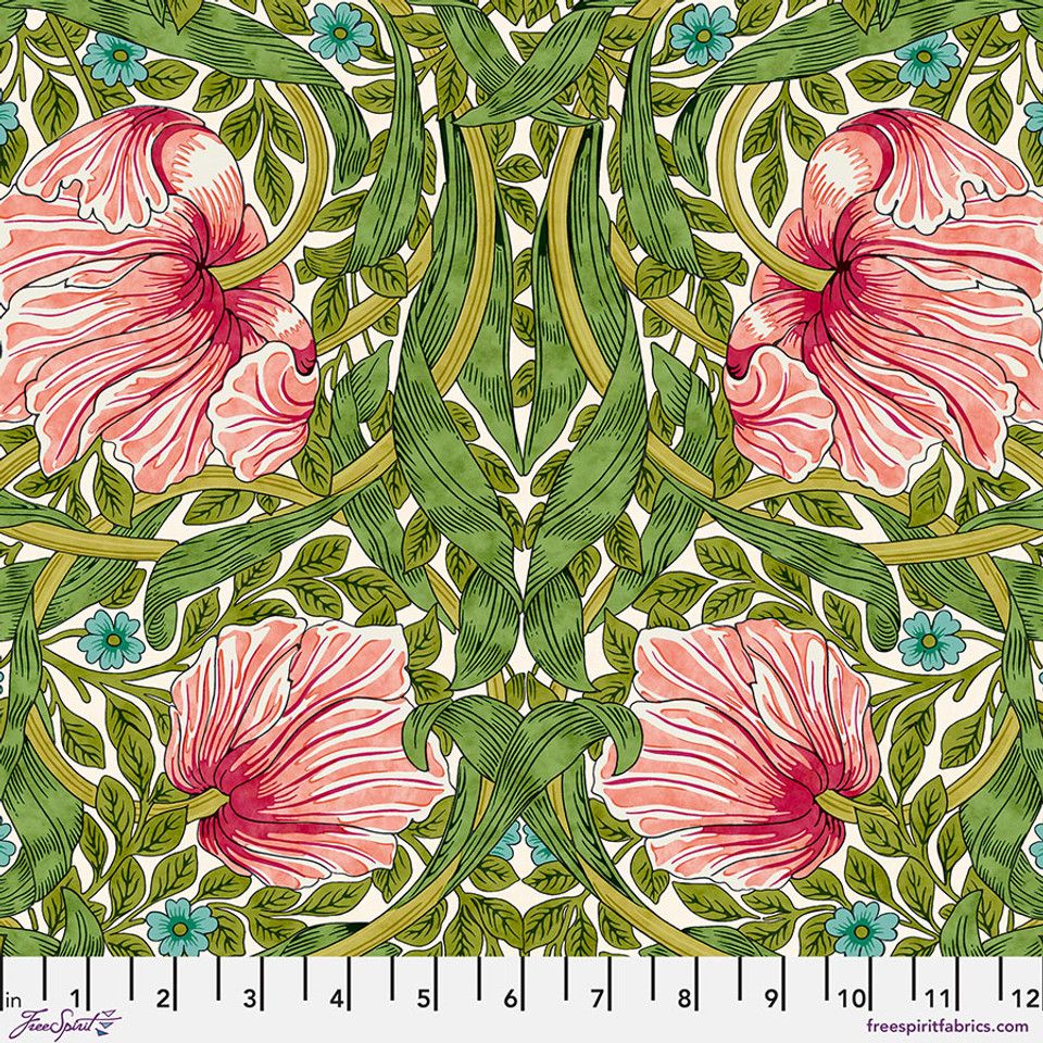 Morris & Co - Bedford Park - Pimpernel (Green) - PWWM024.GREEN - Free Spirit Fabrics