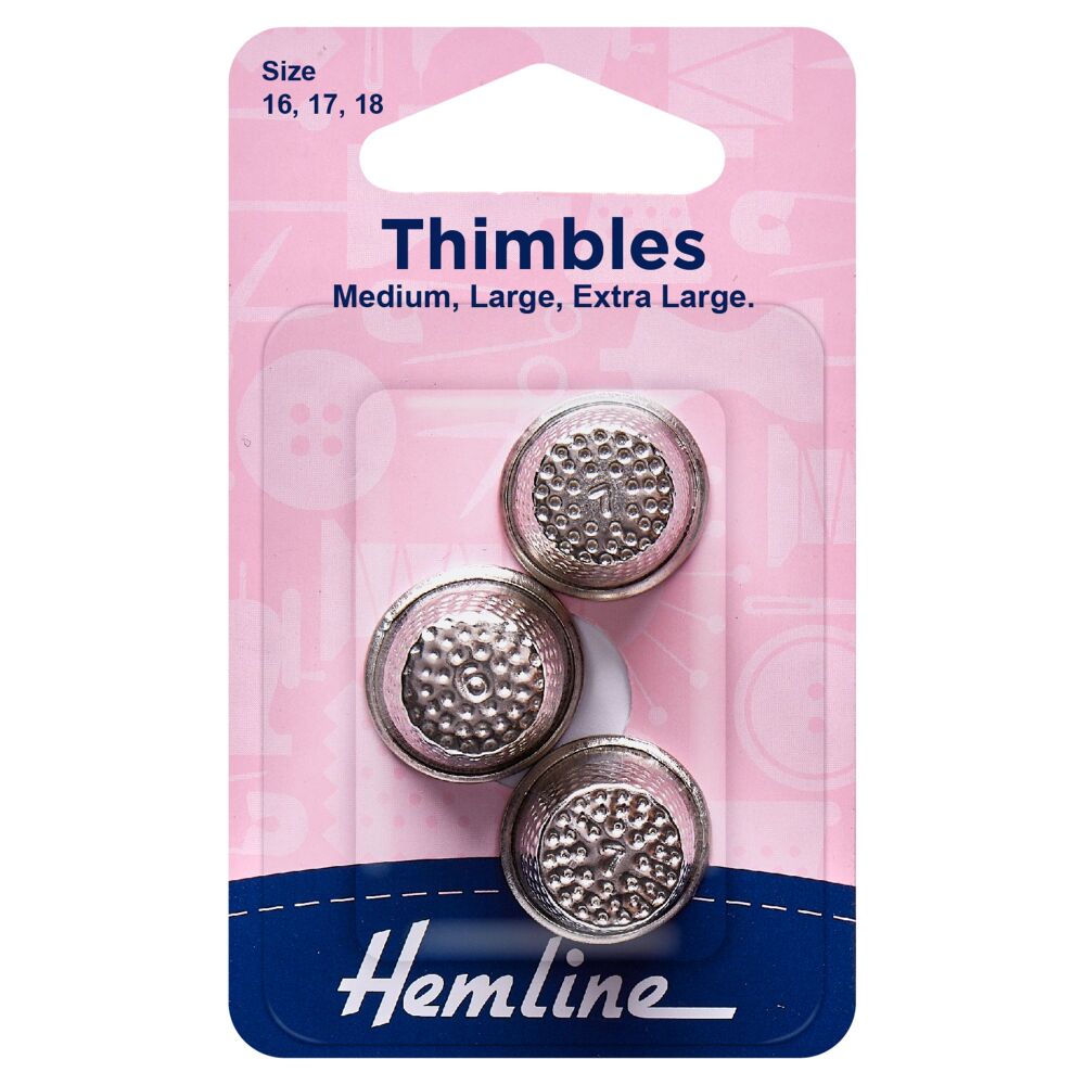 Metal Thimbles - Assorted Sizes - Hemline (H222.A)