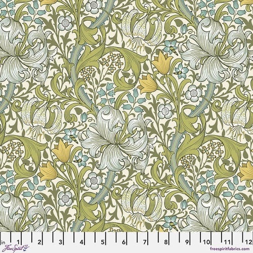 Last Fat Quarter - Morris & Co - Buttermere - Golden Lily (Sunshine) - PWWM028.SUNSHINE - Free Spirit Fabrics
