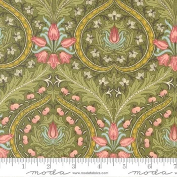 Last Fat Quarter - Morris Meadow by Barbara Brackman - Eden - No. 8372 20 (Fennel Green) - Moda Fabrics