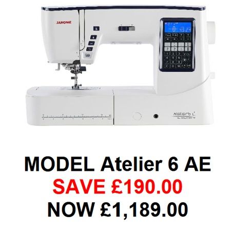 Janome Atelier 6 - 10th Anniversary Edition - save &pound;190 (usual price &pound;1379)