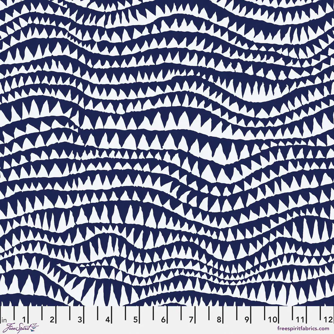 Shark's Teeth - Blue - PWBM060.BLUE - Kaffe Fassett Collective - Last Piece - 40cm length
