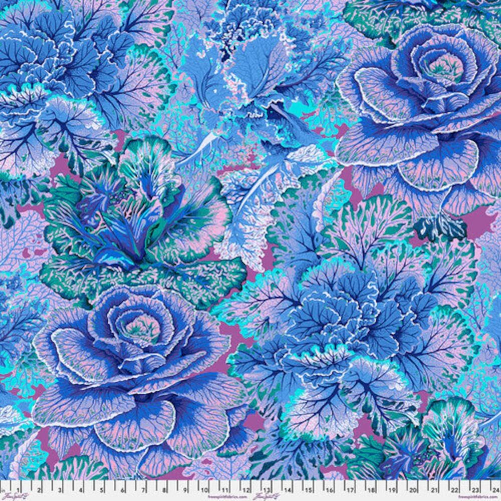 Curly Kale - Blue - PWPJ120.BLUE - Kaffe Fassett Collective - Last Fat Quarter