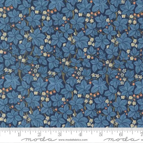 Last Fat Quarter - Morris Meadow by Barbara Brackman - Bramble - No. 8375 14 (Woad) - Moda Fabrics (3 available)