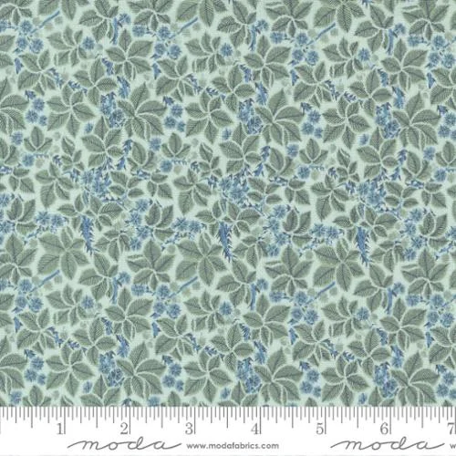 Last Fat Quarter - Morris Meadow by Barbara Brackman - Bramble - No. 8375 16 (Aquamarine) - Moda Fabrics