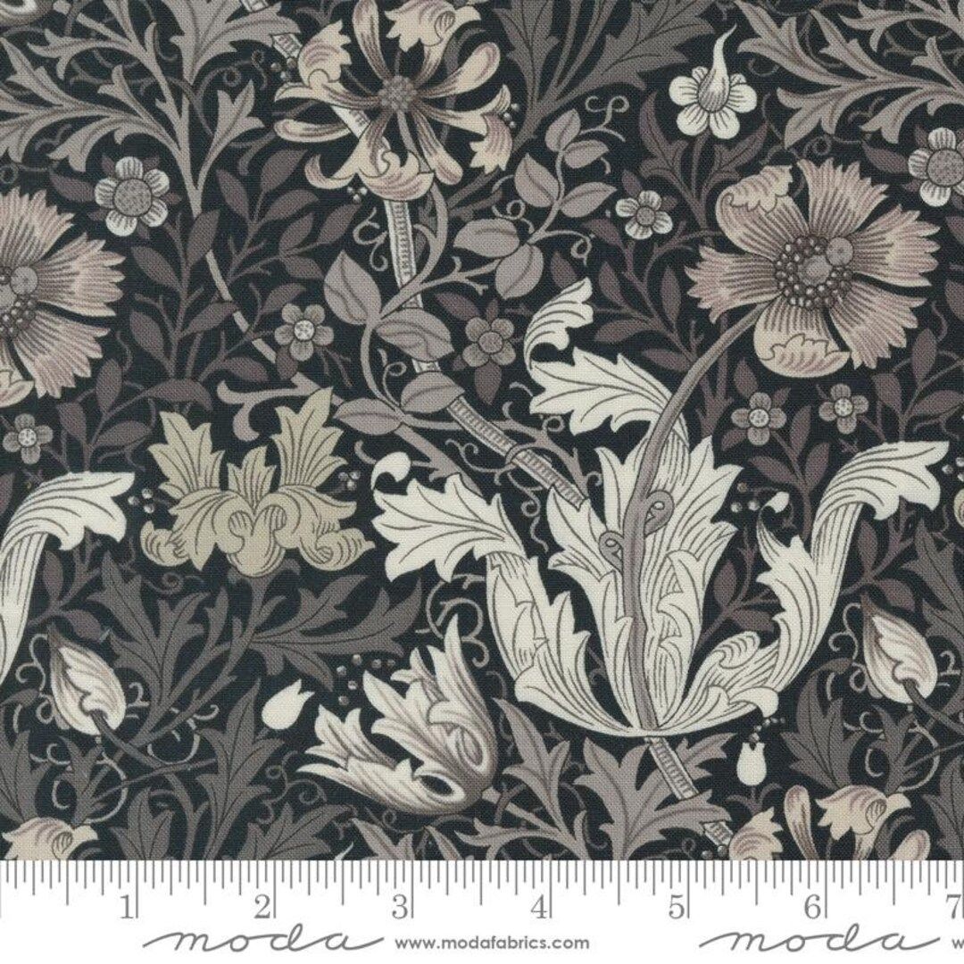 Last Fat Quarter - Ebony Suite - Best Of Morris by Barbara Brackman - Compton - No. 8383 16 (Ebony) - Moda Fabrics (2 available)