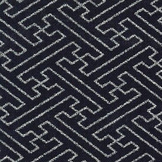 Japanese Fabric - Minna - Sayagata - Navy / Silver (No. 110) - Nutex Fabrics