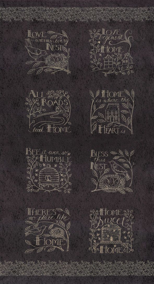 Home by Kathy Schmitz - Panel - No. 7010 11 (Slate) - Moda Fabrics