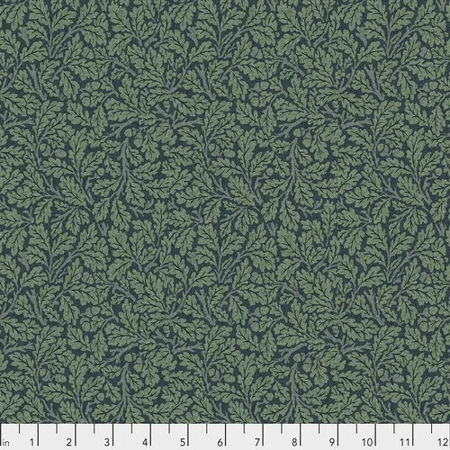 Last Fat Quarter - Morris & Co - Oak (Indigo) - PWWM050.INDIGO - Free Spirit Fabrics