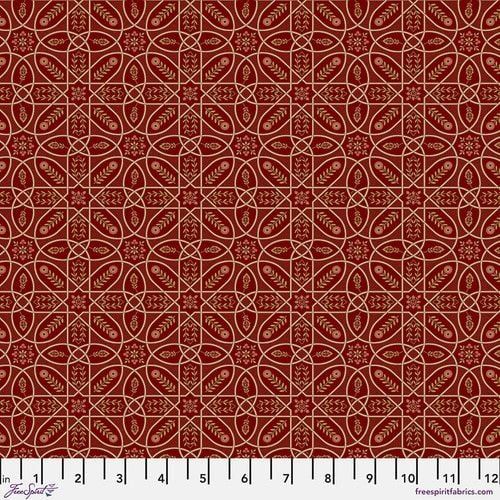 Last Fat Quarter - Morris & Co - Cotswold Holiday - Brophy Trellis (Wine) - PWWM046.WINE (2 available)