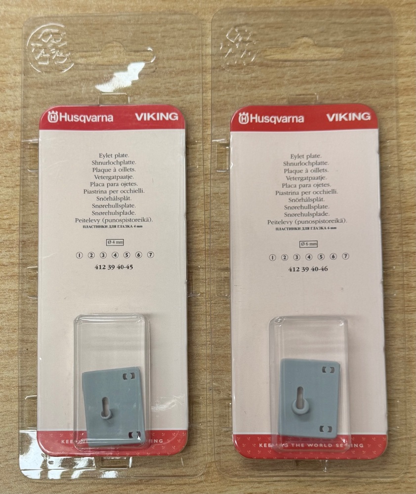 HUSQVARNA VIKING Eyelet Plates 4mm & 6mm - *Unopened & Unused* - Old Stock offered at clearance price - see description for info*