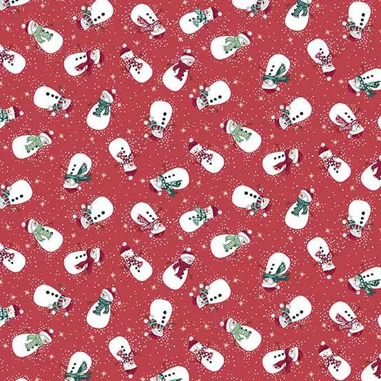 *COMING SOON - NOT YET AVAILABLE TO PURCHASE* - Country Christmas by Makower - Snowmen (Red) - 232_R