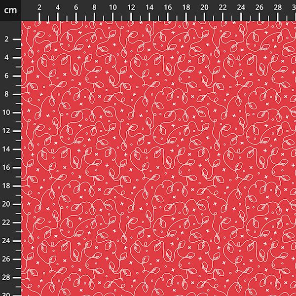 Redwork Christmas by Stof Fabrics - Fairy Lights (Red) - 4790-804