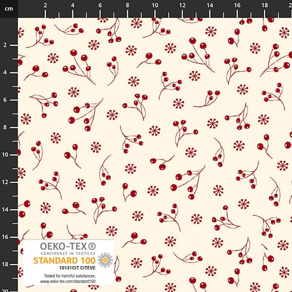 *COMING SOON - NOT YET AVAILABLE TO PURCHASE* - Scandinavian Christmas by Stof Fabrics - Berries(Cream) - 4497-145