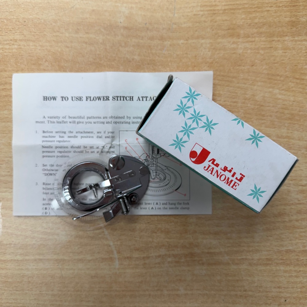 Janome Flower Stitch Attachment - Low Shank Style - Second Hand - Genuine Janome Part