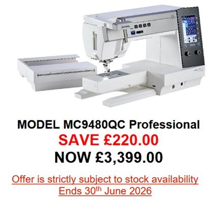 Janome Horizon Memory Craft 9480QCP - save £220 (usual price £3619)