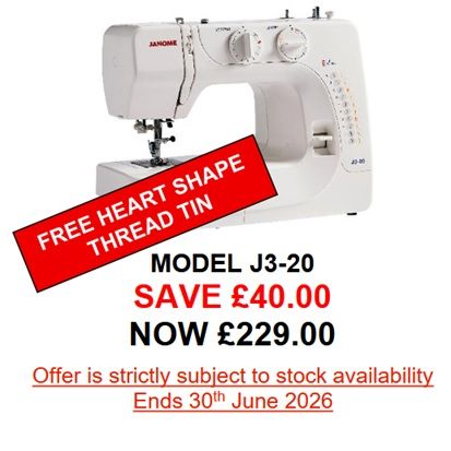 Janome J3-20 - save &pound;40 +  free heart tin with Madeira threads