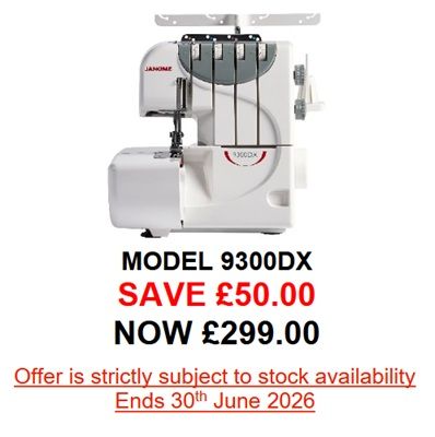 Janome 9300DX overlocker - save &pound;50 (usual price &pound;349)