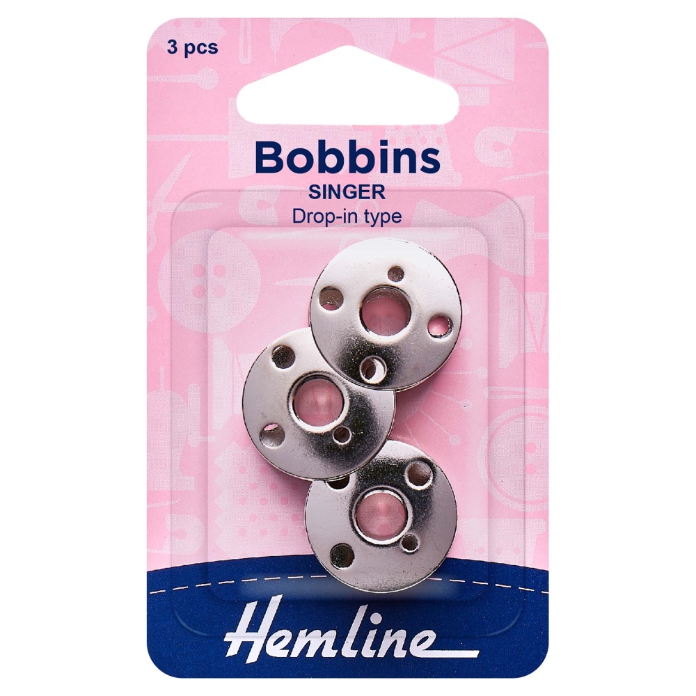 Singer Bobbins - Metal - Class 66K - Pack of 3 - Hemline (H120.07)