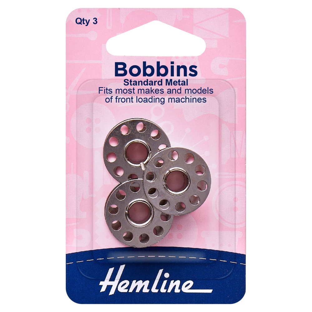 Singer Bobbins - Metal - Class 15K - Pack of 3 - Hemline (H120.01)
