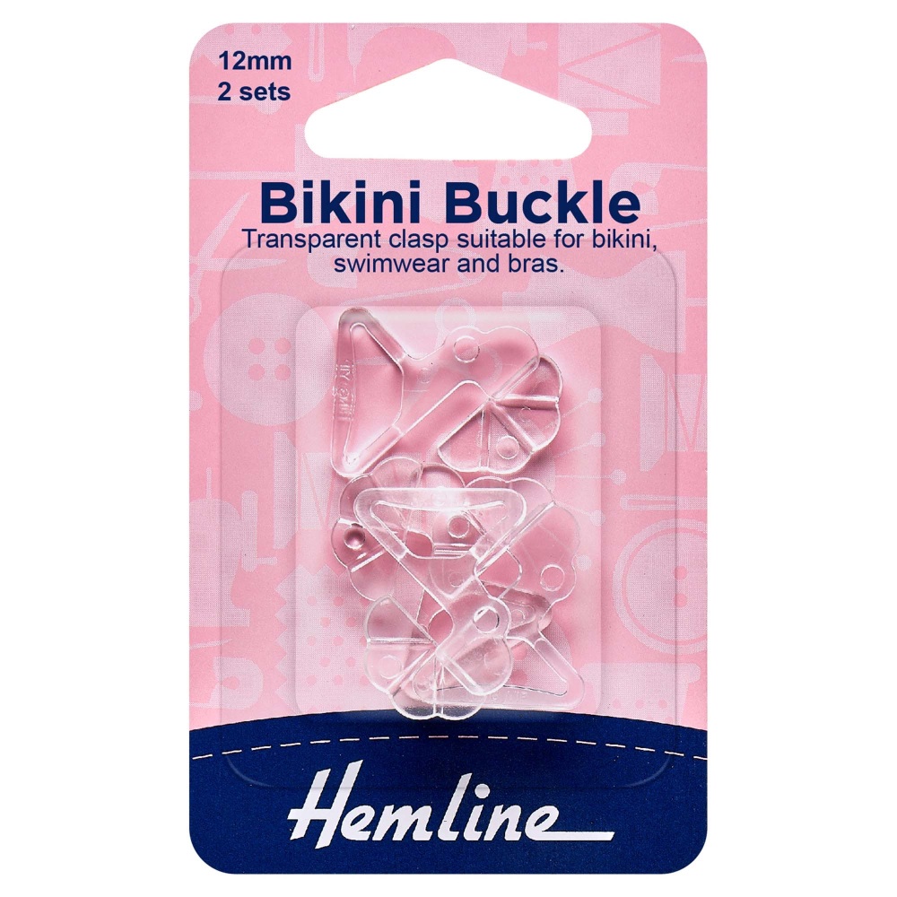 REDUCED TO CLEAR - Bikini Buckles - 12mm - Clear - Hemline (H465) *2 available