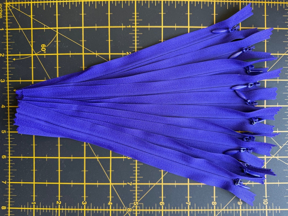 Reduced to Clear - Invisible Concealed Zips - Bundle of 10 - Purple - 8in / 20cm