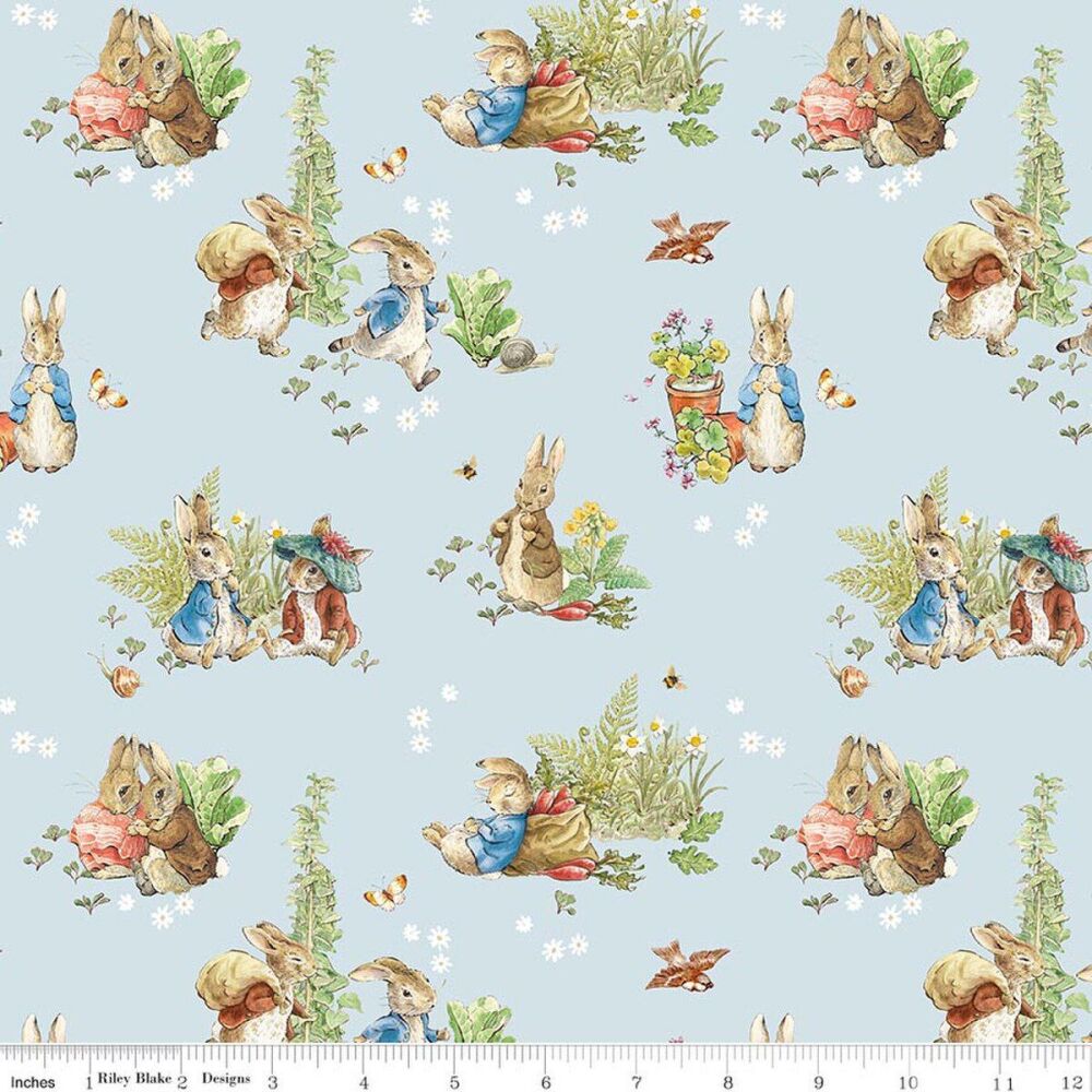 Last Fat Quarter - Peter Rabbit&trade; & Benjamin Bunny&trade; - Main - Blue - CD17250.BLUE (2 available)