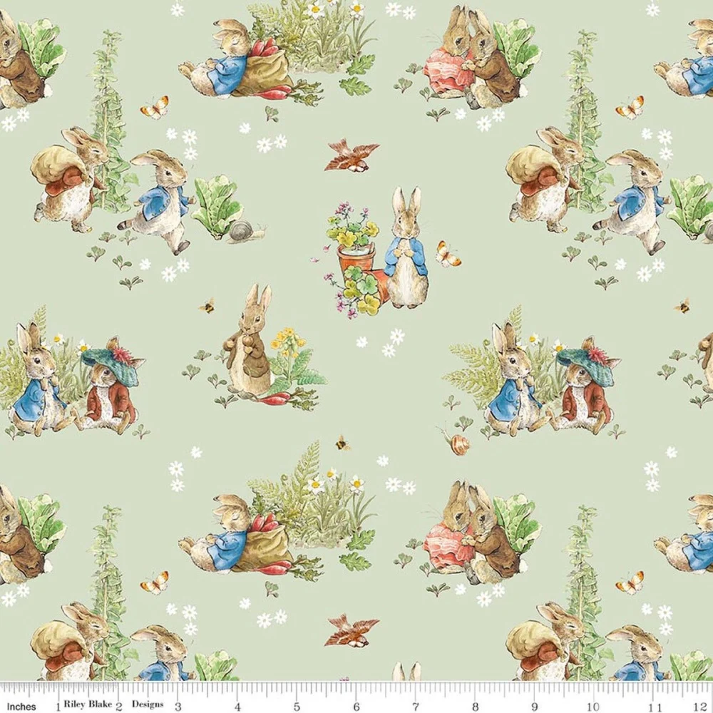 Last Fat Quarter - Peter Rabbit&trade; & Benjamin Bunny&trade; - Main - Green - CD17250.GREEN (2 available)