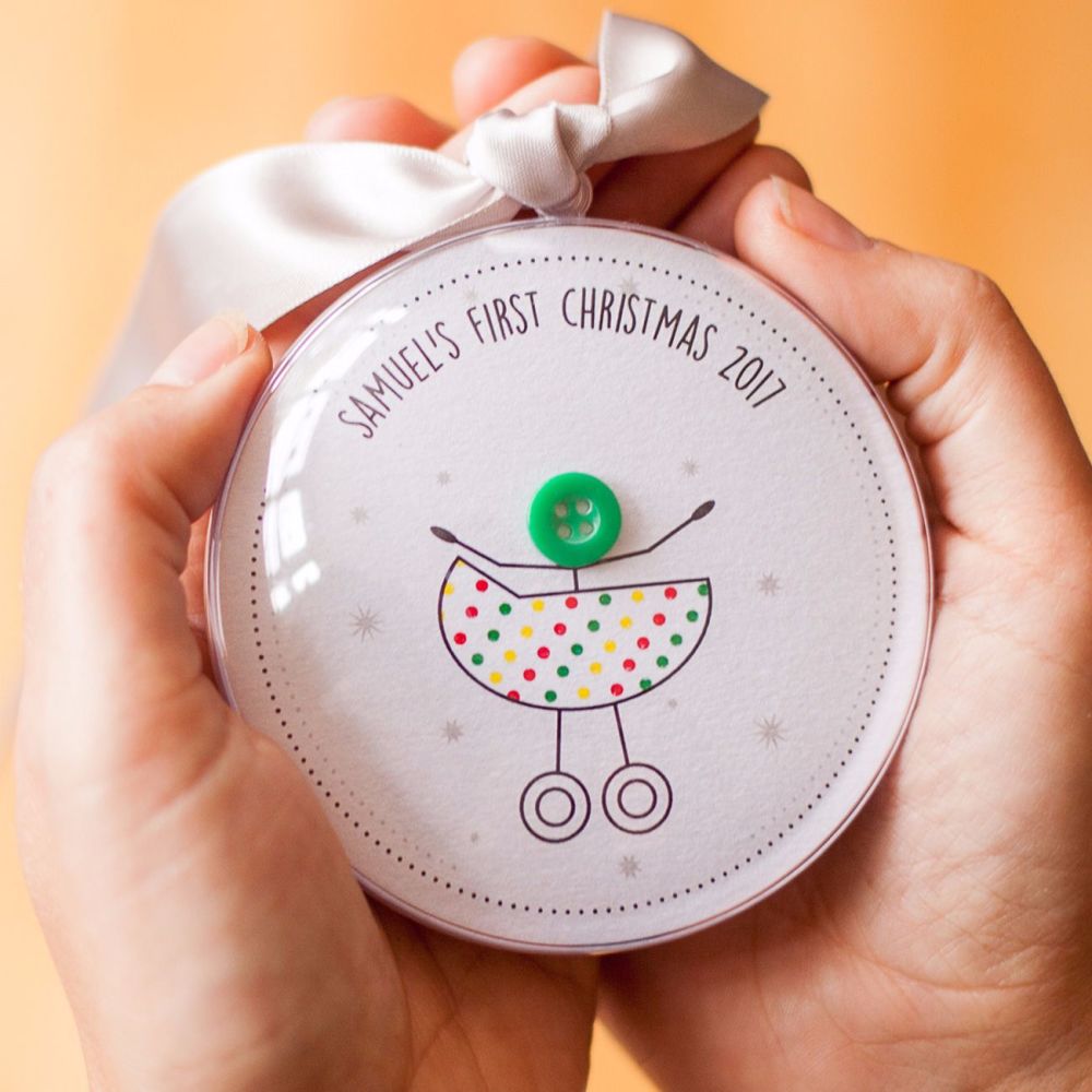 personalised childs first christmas bauble