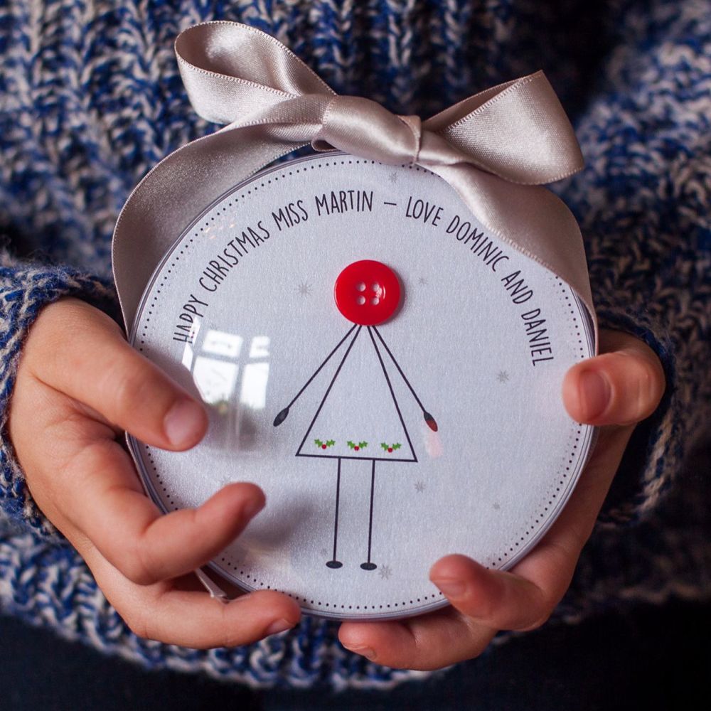 personalised teacher christmas bauble