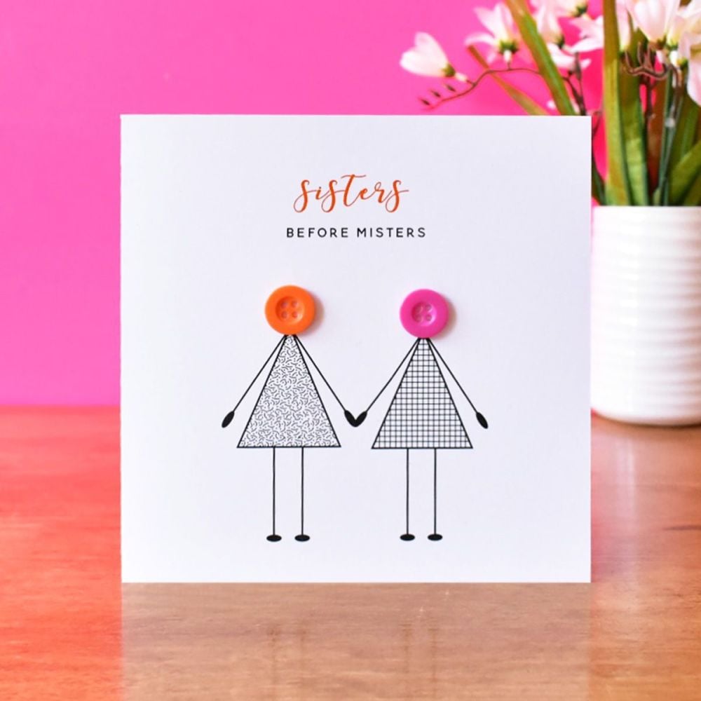 Sisters before Misters Galentine/'s Day Card Girlfriends Galentines Day Card Galentine/'s Day Funny Valentine/'s day Card Friends Valentine
