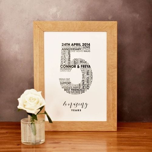 large personalised wedding anniversary print (unframed)