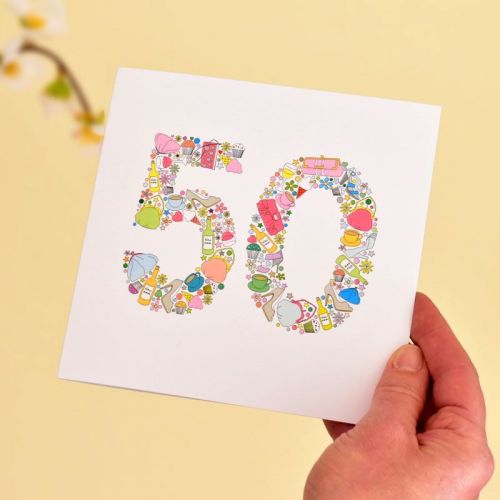 girlie things 50th birthday card