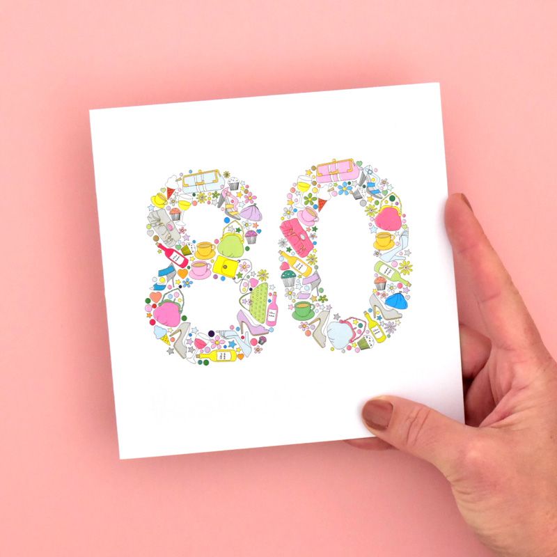 80 Th Birthday Cards Girlie Things 80Th Birthday Card