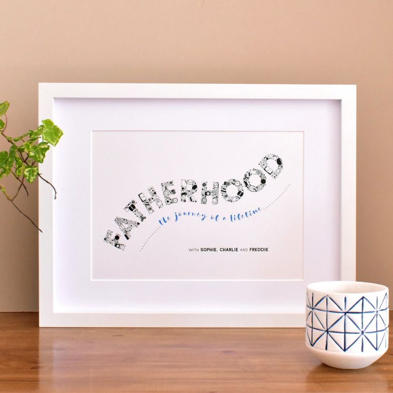 fatherhood, the journey of a lifetime personalised print (unframed)