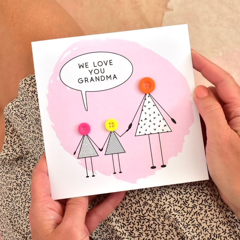 button people grandma card