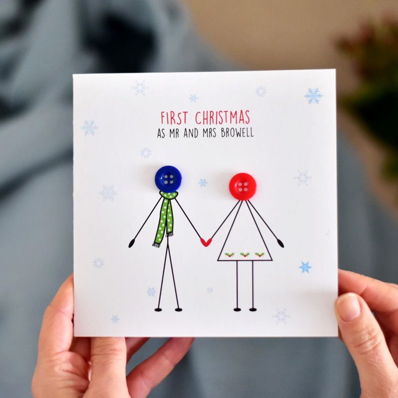 personalised first christmas as mr and mrs card