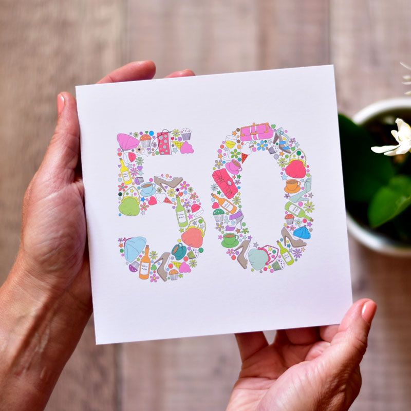 50th birthday card for female friends and family