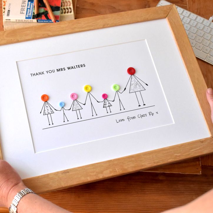 personalised teacher thank you print (unframed)