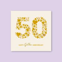 GOLDEN ANNIVERSARY CARD - trade price Â£1.45 each, available in pack of 6 only