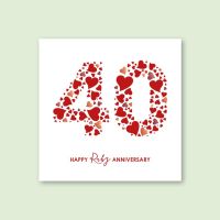 RUBY ANNIVERSARY CARD - trade price Â£1.45 each, available in pack of 6 only